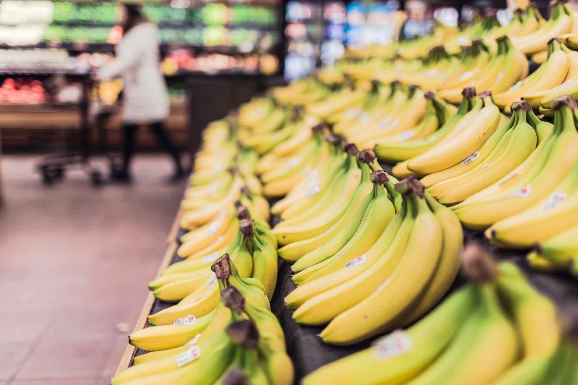 Photo of bananas at a supermarket