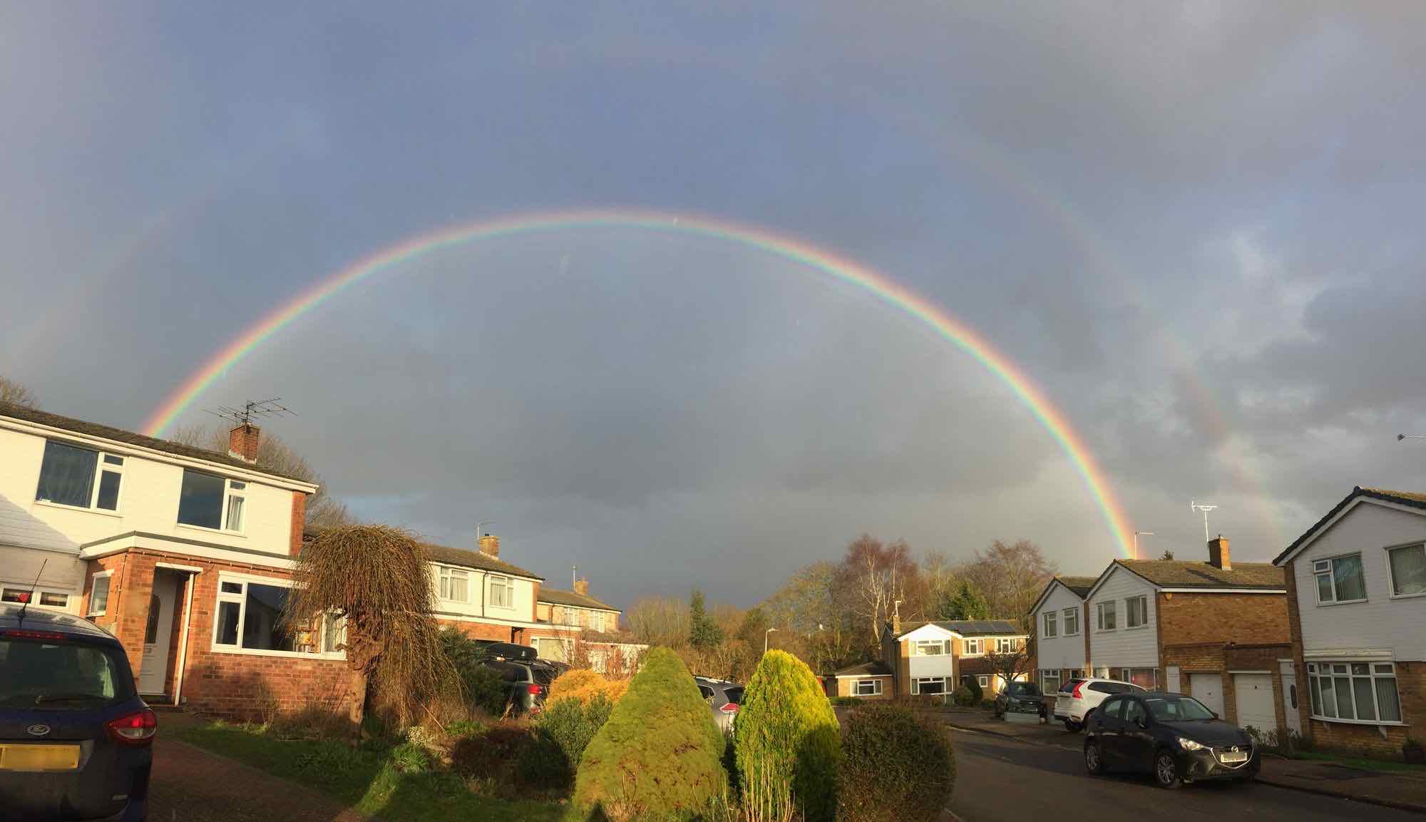 Photo of a double rainbow